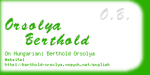 orsolya berthold business card